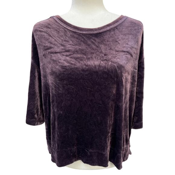We The Free People Valerie Velour Top Women's Size XS Purple - Picture 1 of 4